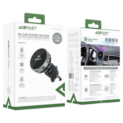 Автотримач з бездротовим ЗП Acefast D40 Qi2 Magnetic вентиляційну решітку
