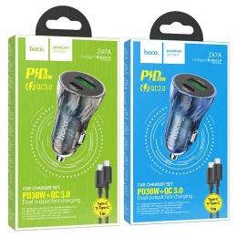 АЗП Hoco Z47A Type-C to Type-C USB + USB-C PD/QC 30W 3A