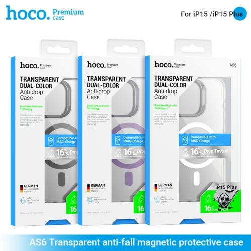 Чохол Hoco AS6 Transparent Anti-Fall Protective  for Apple iPhone 15 | iPhone 16 with MagSafe