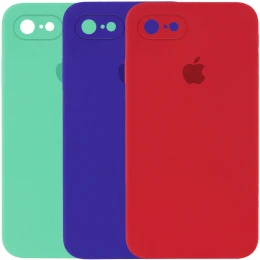Чохол Silicone Case Full for Apple High Copy for iPhone 7 | 8 | SE 2020 захист камери квадратні гран