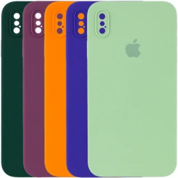 Чохол Silicone Case Full for Apple High Copy for iPhone X | XS захист камери квадратні грані