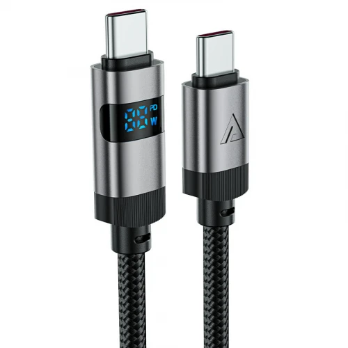 Кабель Acefast C15-03 with display 60W 3A Type-C to Type-C 1.2m