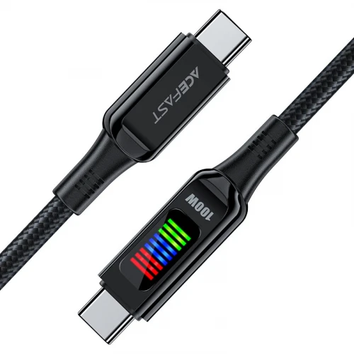 Кабель Acefast C7-03 with display 3A Type-C to Type-C 1.2m