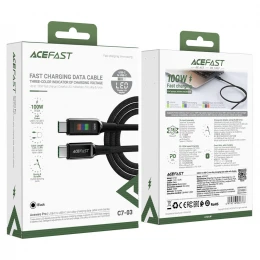 Кабель Acefast C7-03 with display 3A Type-C to Type-C 1.2m