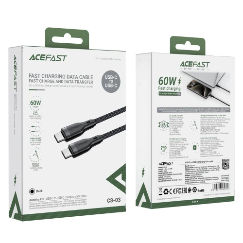 Кабель Acefast C8-03 60W Type-C to Type-C 1.2m