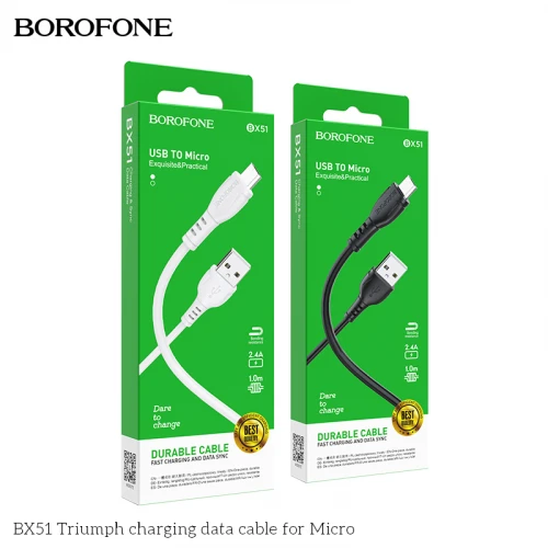 Кабель Borofone BX51 Triumph USB to Micro 1m