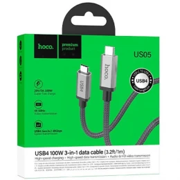 Кабель HD High Speed Hoco US05 100W Type-C to Type-C 1m