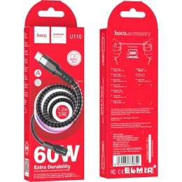 Кабель Hoco U110 PD 60W Type-C to Type-C 1,2m