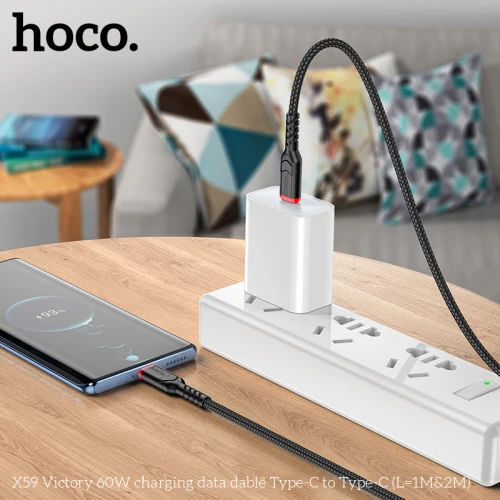 Кабель Hoco X59 Victory 60W Type-C to Type-C 2m