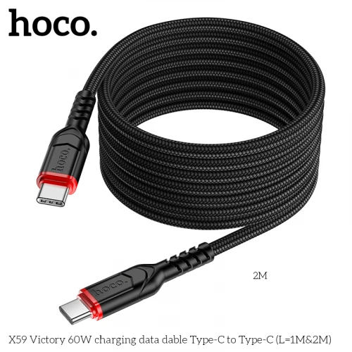Кабель Hoco X59 Victory 60W Type-C to Type-C 2m