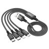 Кабель Hoco X76 Super 3in1 USB to Micro+Lightning+Type-C 1m