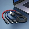 Кабель Hoco X76 Super 3in1 USB to Micro+Lightning+Type-C 1m
