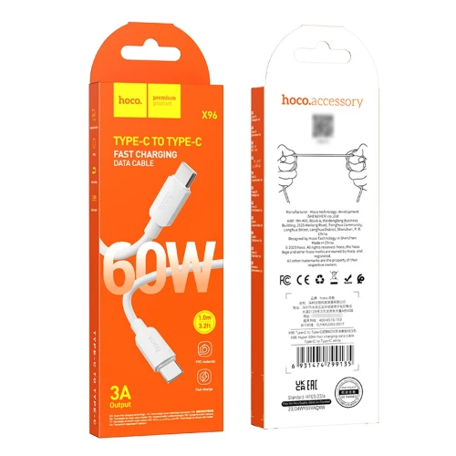 Кабель Hoco X96 Hyper 60W Type-C to Type-C 1m