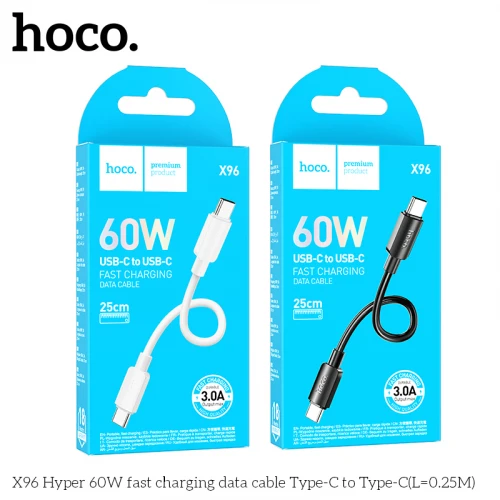Кабель Hoco X96 Hyper 60W Type-C to Type-C 25cm