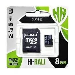 Карта пам'яті microSDHC Hi-Rali 8Gb 10 class SD Adapter