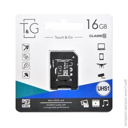 Карта пам'яті microSDHC T&G 16Gb UHS-1 10 class SD Adapter
