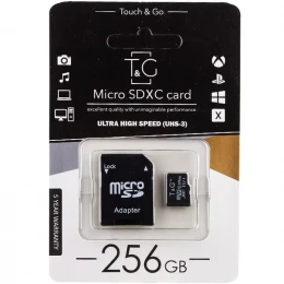 Карта пам'яті microSDXC T&G 256Gb UHS-3 10 class SD Adapter