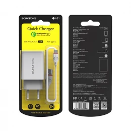 МЗП 1Port Borofone BA21A USB QC3.0 USB to Type-C