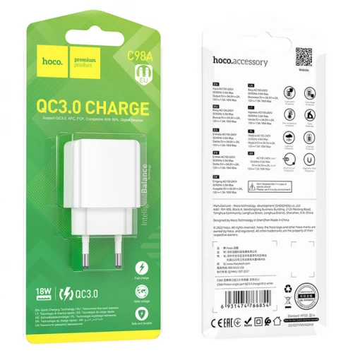 МЗП 1Port Hoco C98A Proton USB QC 3.0