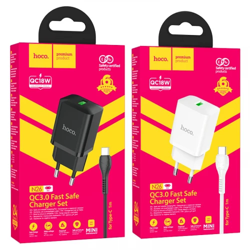 МЗП 1Port Hoco N26 USB QC3.0 USB to Type-C
