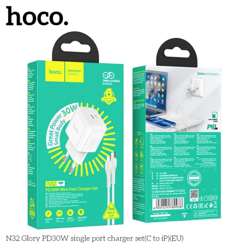 МЗП 1Port Hoco N32 USB-C PD 30W Type-C to Lightning