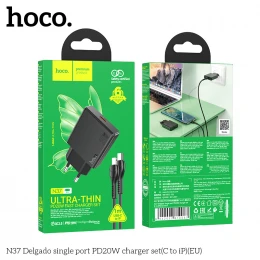 МЗП 1Port Hoco N37 Delgado USB-C PD 20W Type-C to Lightning