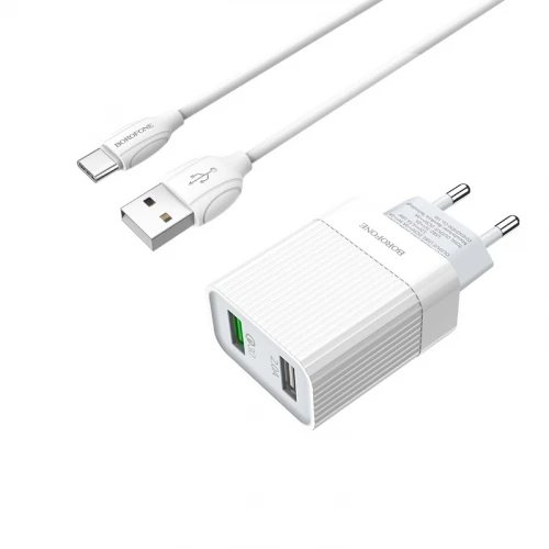 МЗП 2Port Borofone BA39A Speedway USB QC3.0 USB to Type-C