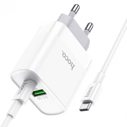 МЗП 2Port Hoco C80A USB+USB-C QC 3.0 PD 20W Type-C to Type-C