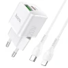 МЗП 2Port Hoco N20 USB+USB-C 3A PD/QC3.0 20W Type-C to Lightning
