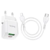 МЗП 2Port Hoco N20 USB+USB-C 3A PD/QC3.0 20W Type-C to Lightning