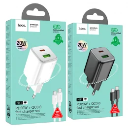 МЗП 2Port Hoco N41 USB+USB-C PD 20W Type-C to Type-C