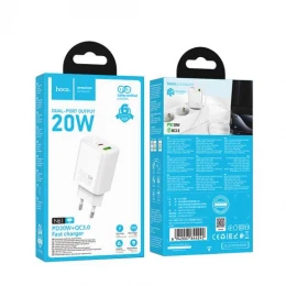 МЗП 2Port Hoco N61 Gentle USB+USB-C QC 3.0 PD 20W Type-C to Lightning