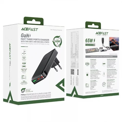 МЗП 3Port Acefast A100 USB+2USB-C PD 65W