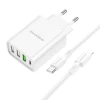 МЗП 4Port Borofone BA79A Clever 3USB + USB-C PD 20W Type-C to Lightning