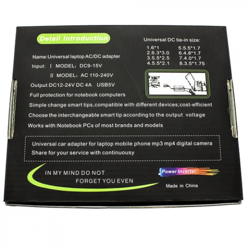 УЗП для ноутбука AC/DC 100W 8 перехідників L-Connector