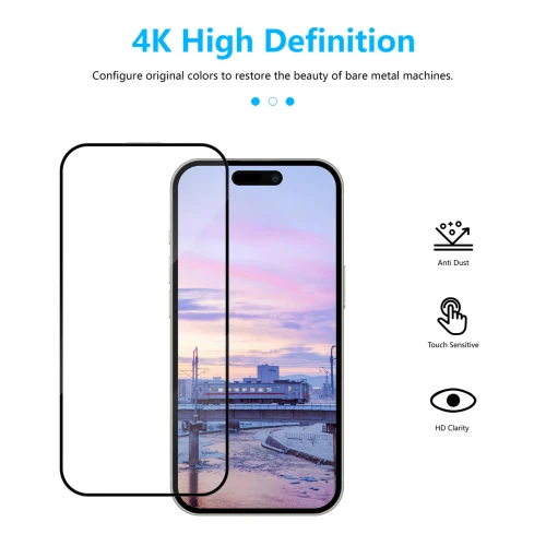 Захисне скло CASETORI Sample HD Anti Dust Glass with applicator for Apple iPhone 15 Pro Max (в упако