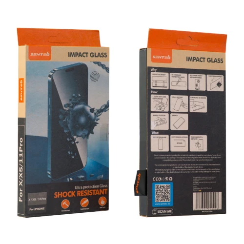 Захисне скло SENTEO 9H Shock Resistant for Apple iPhone X | XS | 11 Pro (в упаковці)